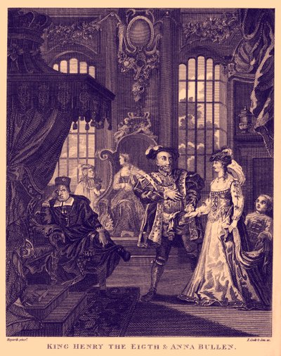 O Rei Henrique VIII e Ana Bolena por William Hogarth de William Hogarth