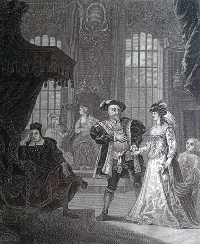 Rei Henrique VIII e Anna Bullen de William Hogarth
