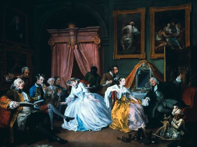 Moda de casamento: 4. O banheiro, 1743 de William Hogarth