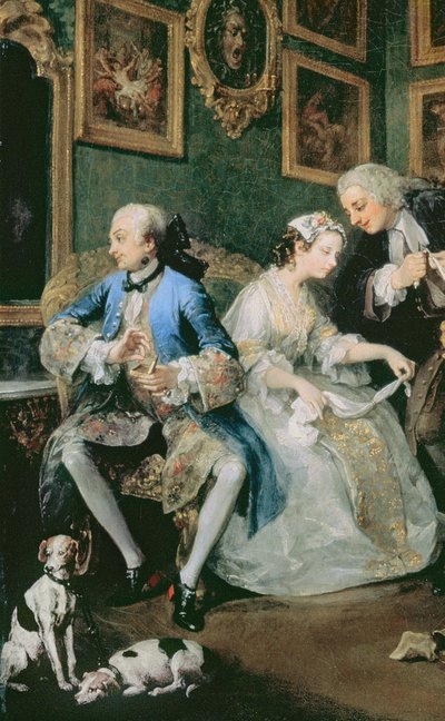 Casamento a la Mode: I - O Casamento, c.1743 óleo sobre tela detalhe de 62692 de William Hogarth