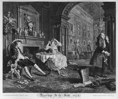Casamento De Moda, Placa II, O Headshot, 1745 de William Hogarth