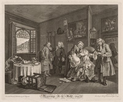 Casamento à moda: A morte da condessa, 1745. de William Hogarth