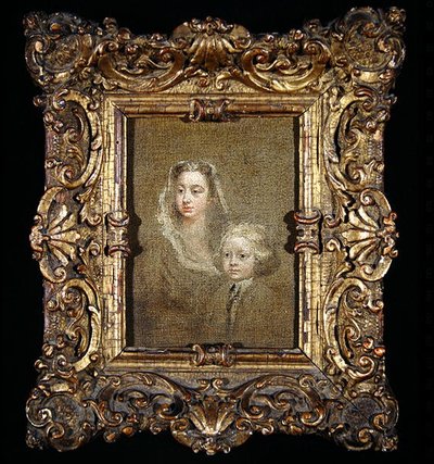 Mary Edwards Hamilton e seu filho, Gerard Anne (óleo sobre tela) de William Hogarth