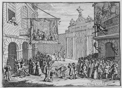 Máscaras e Óperas, Portão de Burlington, 1724 de William Hogarth