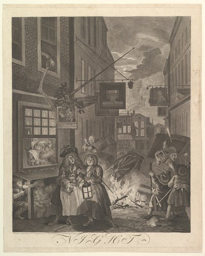 Noite As quatro horas do dia, 25 de março de 1738. de William Hogarth