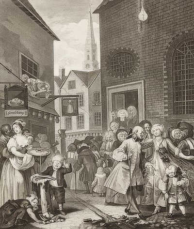 Meio-dia - meio-dia. De: As quatro épocas do dia. 1738 de William Hogarth