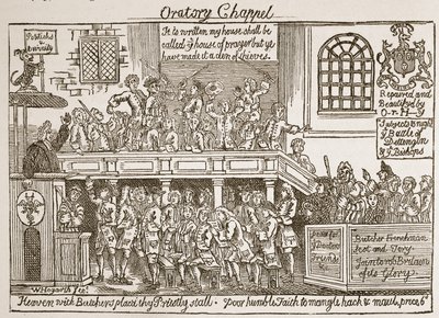 Oratory Chappel, ilustração de "A Igreja da Inglaterra: Uma História para o Povo" por HDM Spence-Jones, pub. c.1910 (foto sépia) de William Hogarth