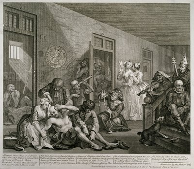 Placa VIII do Progresso de um Ancinho, 1735 de William Hogarth
