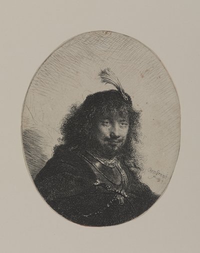 Rembrandt com tampa emplumada e sabre abaixado de William Hogarth