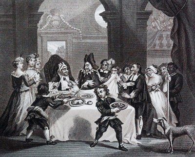Sancho na festa, morto de fome pelo seu médico por William Hogarth de William Hogarth