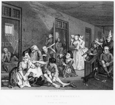 Scene in Bedlam, prato VIII, de A Rake&39;s Progress de William Hogarth