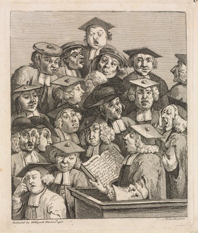 Estudiosos em uma palestra, 1736-1737. de William Hogarth