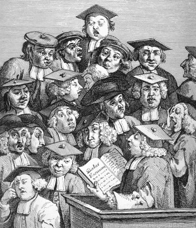 Acadêmicos em uma palestra, 20 de janeiro de 1736-37 de William Hogarth