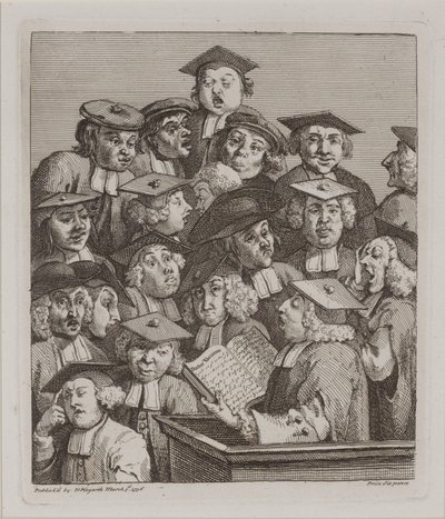 Acadêmicos em uma palestra, 3 de março de William Hogarth