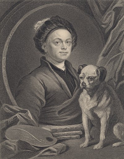 Auto-retrato, gravado por J. Mollison de William Hogarth