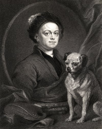 Auto-retrato, da Galeria de Retratos, publicado em 1833 de William Hogarth