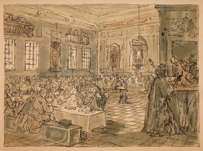 Esboço para a indústria e a ociosidade - Placa VIII, 1747 de William Hogarth