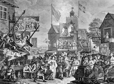 Feira de Southwark, 1733. de William Hogarth
