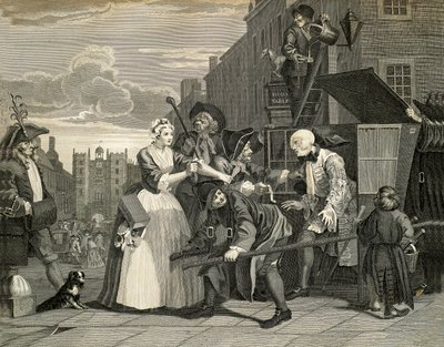 Cenas de rua em Londres, de William Hogarth (1697-1764), gravura, Inglaterra de William Hogarth