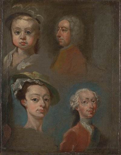 Estudos de cabeças de William Hogarth