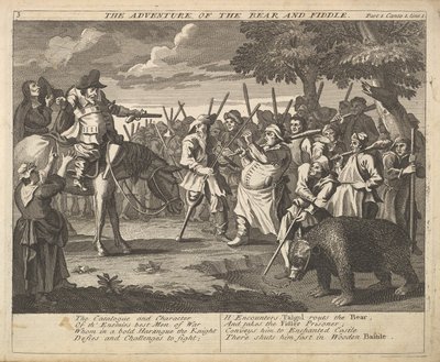 A Aventura do Urso e da Placa Violino 3: Ilustrações para Samuel Butlers ..., 1725-30. de William Hogarth