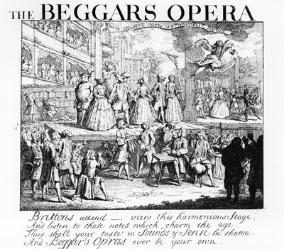 A ópera do mendigo Burlesqued, 1728 de William Hogarth