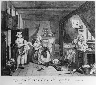 O poeta angustiado, 1740 de William Hogarth