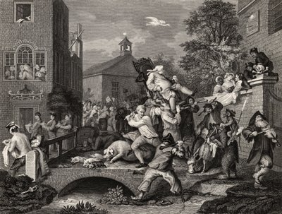 A Eleição, Presidindo o Membro, de &39;The Works of William Hogarth&39;, publicado em 1833 de William Hogarth