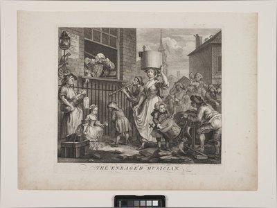 O músico enfurecido (gravura e gravura) de William Hogarth