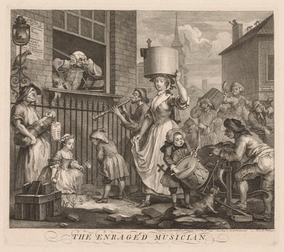 O Músico Enfurecido de William Hogarth