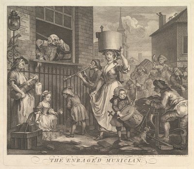 O músico enfurecido de William Hogarth