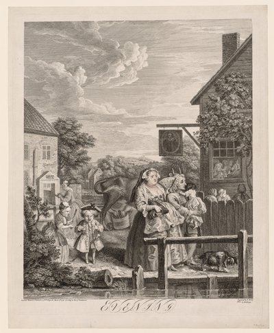 As Quatro Horas do Dia: Noite de William Hogarth
