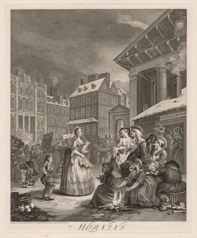 As quatro horas do dia: manhã, 1738. de William Hogarth