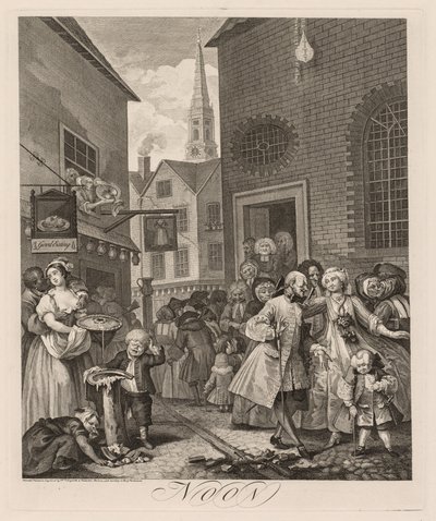 As quatro horas do dia: meio-dia de William Hogarth