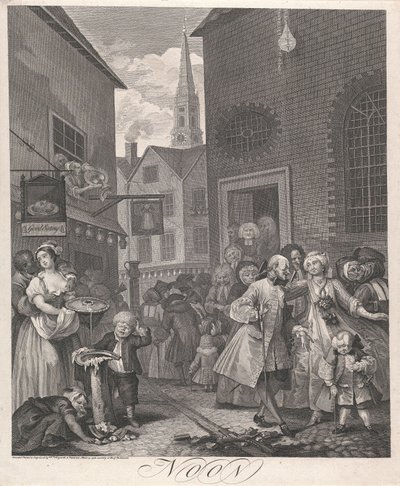 As quatro horas do dia, prancha II: Meio-dia de William Hogarth