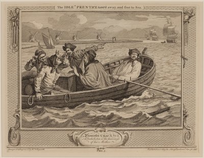The Idle &39;Prentice afastado e enviado para o mar de William Hogarth