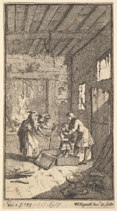 A nova metamorfose, ilustração 4: Invidiosa lança Fantasio, 1724. de William Hogarth