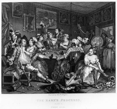 The Orgy, prato III de &39;A Rake&39;s Progress&39; de William Hogarth