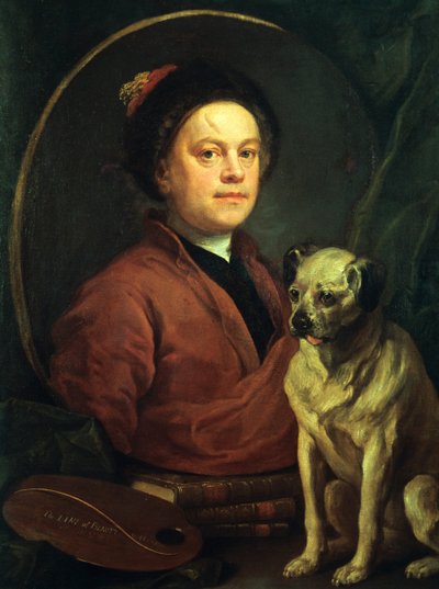 O pintor e seu Pug, 1745 de William Hogarth
