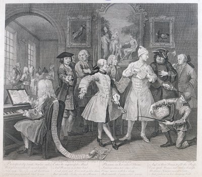 The Rakes Levee, plate II, de A Rakes Progress, 1735 de William Hogarth