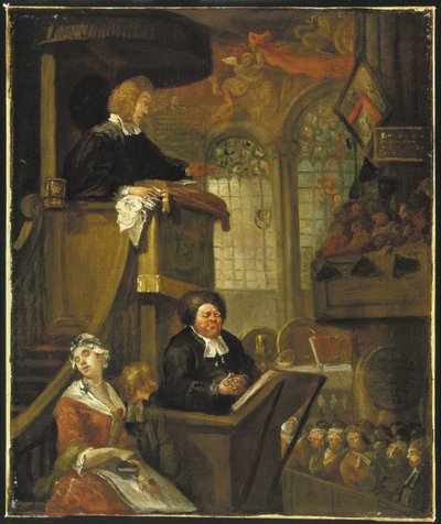 A Congregação Adormecida, 1728 de William Hogarth