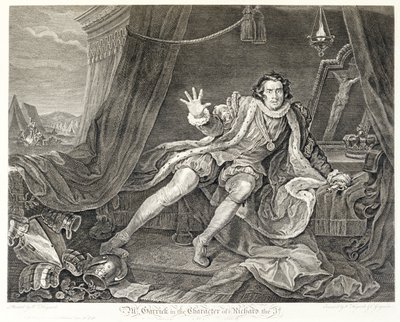 O ator David Garrick no papel de Ricardo III, 1746 de William Hogarth