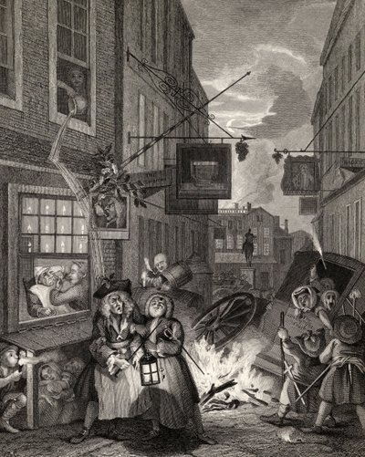 Times of the Day: Noite, de "As obras de William Hogarth", publicado em 1833 de William Hogarth