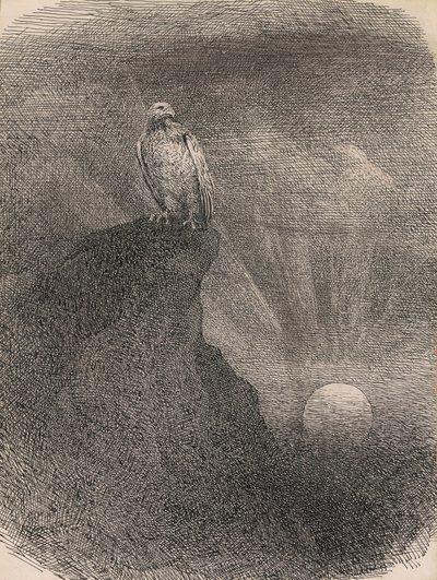 Genius, 1865-95 (caneta, tinta e grafite no cartão) de William Holbrook Beard