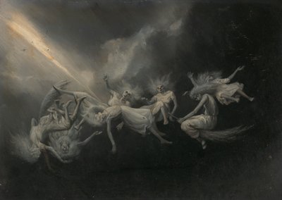 Relâmpago Atingiu um Rebanho de Bruxas, meados do século XIX. de William Holbrook Beard