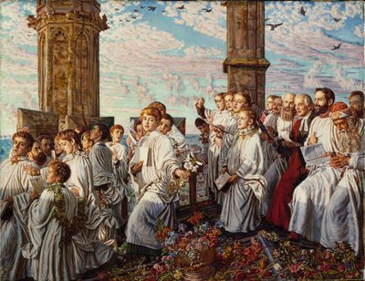 Manhã de maio no Magdalen College, Oxford, Cerimônia Anual Antiga de William Holman Hunt