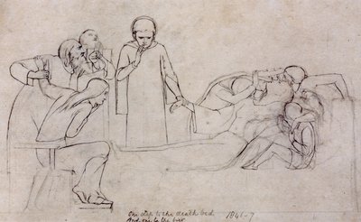 Estudos para as figuras do Doctor, Mourners and Minerva, 1846 de William Holman Hunt