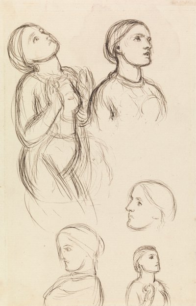 Estudos de Edith Holman Hunt de William Holman Hunt