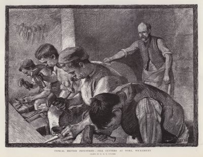 File cutters at work, Wickersley, South Yorkshire (litho) de William Holt Yates (after) Titcomb