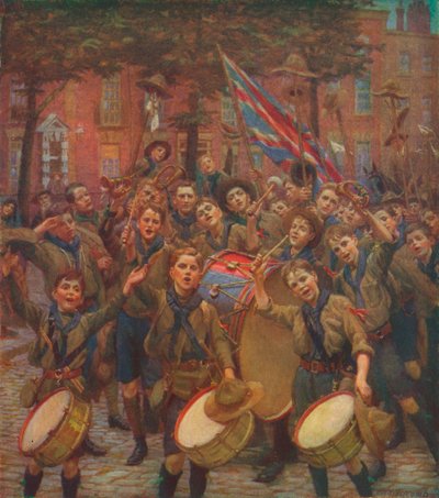 Aplaudindo o escoteiro-chefe, c1914 1928 de William Holt Yates Titcomb